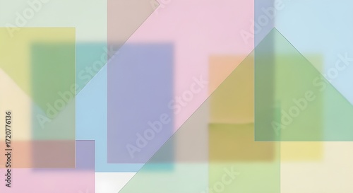 Vibrant Abstract Colorful Overlapping Geometric Shapes - Modern Graphic Design, Playful Background, Artful Patterns