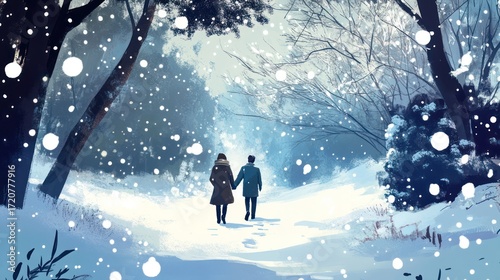 Winter Wonderland: A Snowy Path for Two