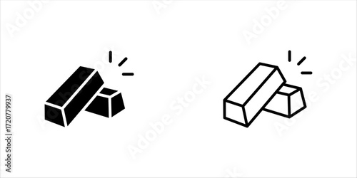 Gold bar icon or Pure gold icon vector isolated on white and black background. Gold bar icon set for apps, websites, print design, element design, products, and more about pure gold.