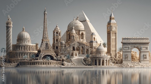 Timeless Wonders A Serene Composition of Architectural Marvels Around the World