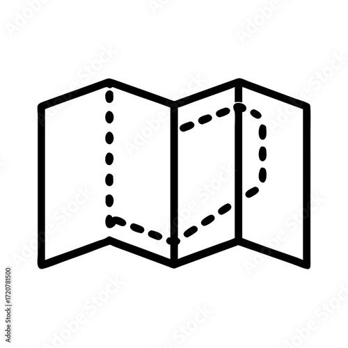 Road Map Folded Navigation Guide Icon For Web And Graphic Design