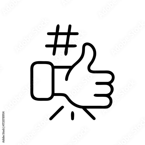 Social Like Hashtag Icon For Web And Graphic Design