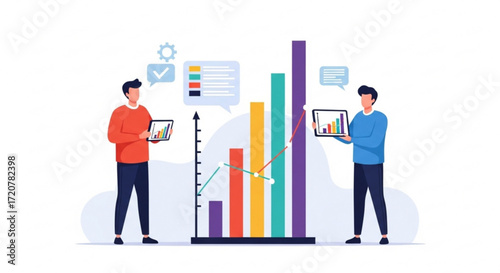 Business analysis and reporting with chart and graph for data driven decision making and performance tracking