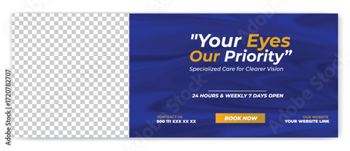 Medical, dental,Optometrist and Eye clinic Facebook banner template design