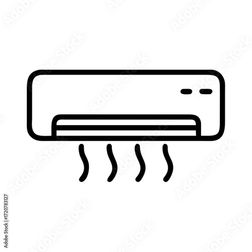 Wall Mounted Air Conditioner With Airflow Icon For Web And Graphic Design