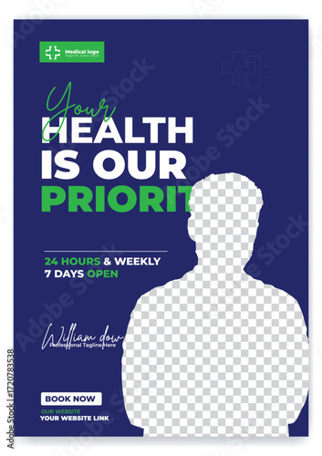 Medical, dental,Optometrist and Eye clinic Flyer and poster template design