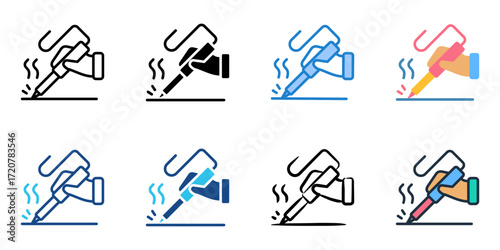 Soldering icon set multiple style collection 

