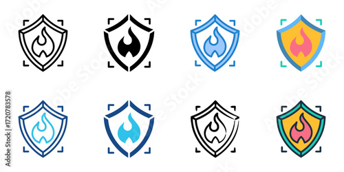 Heat treatment icon set multiple style collection 
