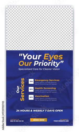 Medical, dental,Optometrist and Eye clinic Instagram story template design