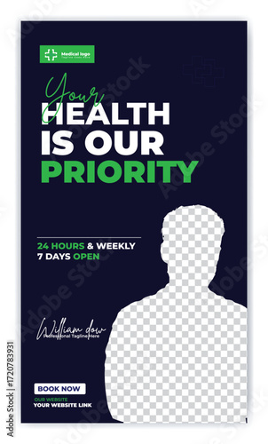 Medical, dental,Optometrist and Eye clinic Instagram story template design