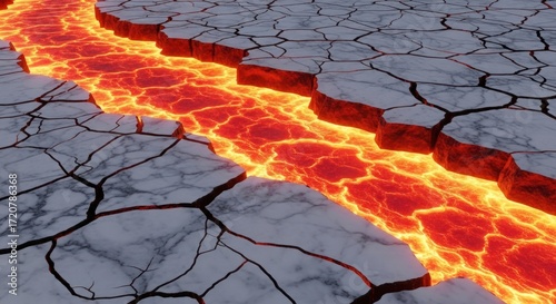 burning fire under the ground a hot view