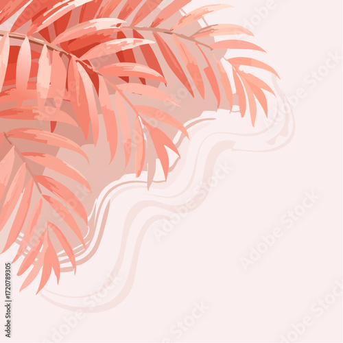 Hojas de palma de acuarela tropical
1