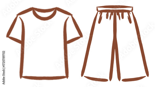 Vector illustration of t-shirt and short