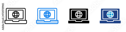 Networking icon set multiple style collection