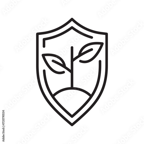 Enviromental Protection Icon in black line style icon, style isolated on white background