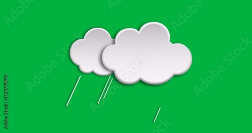 graphic designer updating weather UI, showing stylized rain cloud icons on transparent background