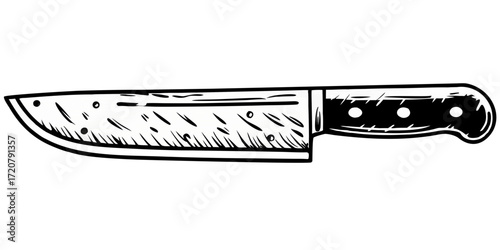 Knife blade kitchen utensil sharp cooking tool equipment cutting edge stainless steel butcher knife object