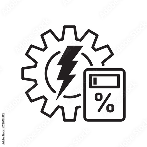 Low energy cost. Vector linear icon isolated on white background.