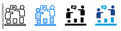 Mentorship icon set multiple style collection