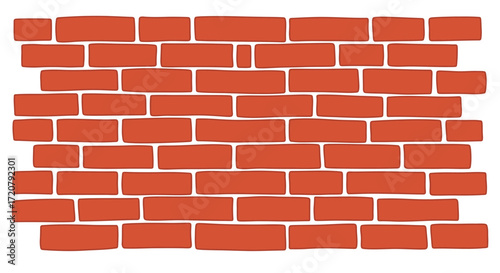 Classic red brick wall texture seamless pattern rustic building material background isolated on white background