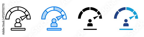 Performance icon set multiple style collection
