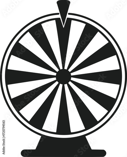 Prize Wheel Silhouette – Lucky Spin Game Vector for New Year Celebration