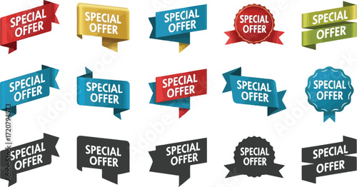 Special offer vector banners and ribbons for sale promotion ads