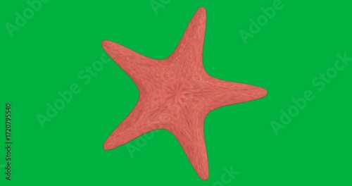Abstract fibrous orange star-shaped form rotating on transparent background showcasing tech concept