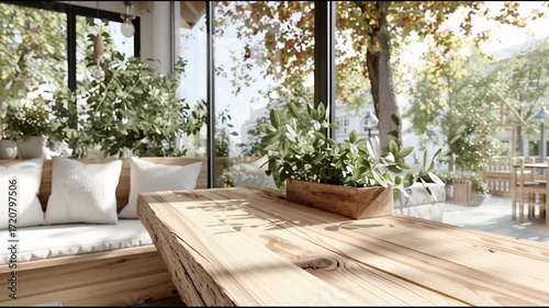 wooden a sunlight warm 50mm cup large black coffee, autumn lens, window, close-up view, streaming cinematic table ultra detailed cafe with photograph, lighting, photorealistic, through of c 47565165 2