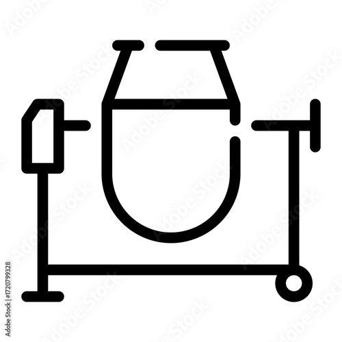 concrete mixer line icon