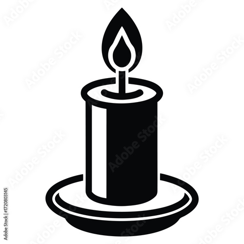 candle lighting vector icon
