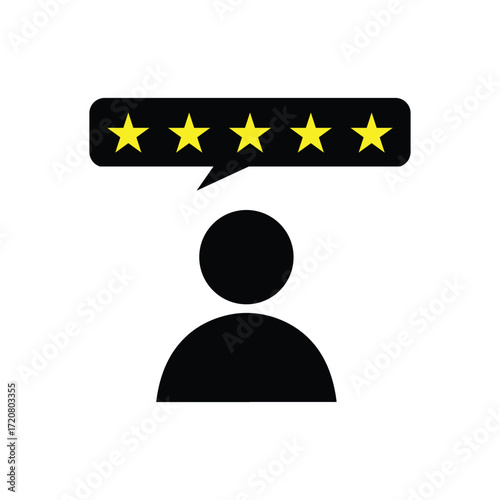 Customer experience vector icon. 5 star satisfaction rating vector icon sign, work experience symbol. Vector illustration . Eps 10.