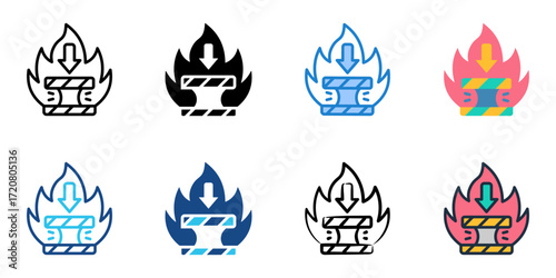 Forging icon set multiple style collection 
