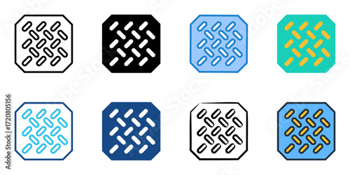 Sheet metal icon set multiple style collection 
