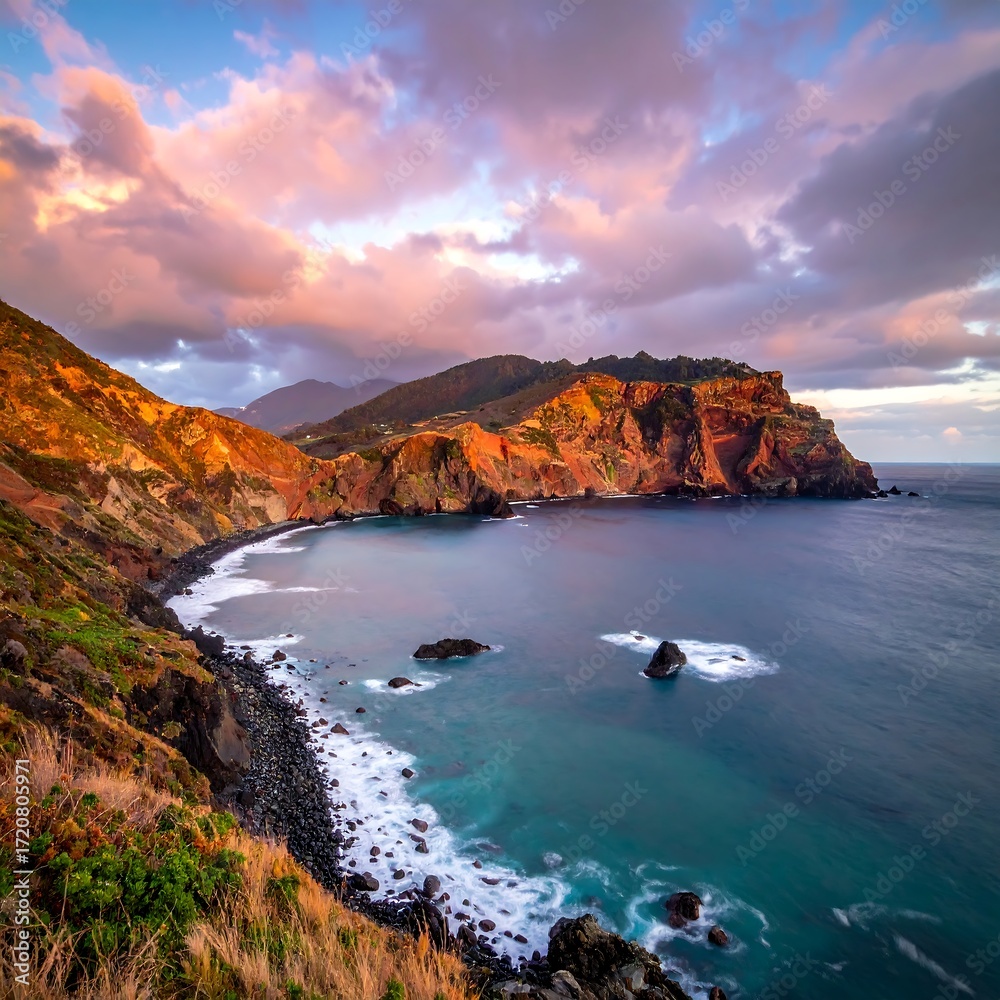 Obraz premium Coastal landscape at sunset (1)
