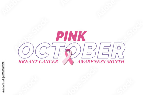 Breast Cancer Awareness Month October. Concept design for Post Banner Poster Background