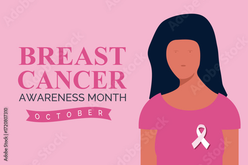 Breast Cancer Awareness Month October. Concept design for Post Banner Poster Background