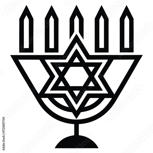 hanukkah blessings vector icon