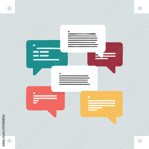 International Translation Day vector illustration featuring global language network, translation devices, language scripts, and digital communication symbols in solid colors.