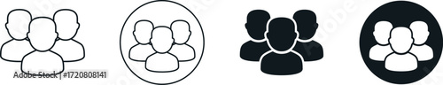 People Group Icon Vector Set – Team, Community, User Profile Symbols