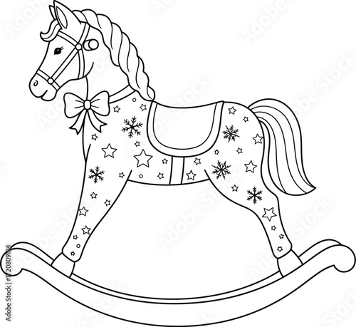 Vector art of rocking horse, christmas toy for children