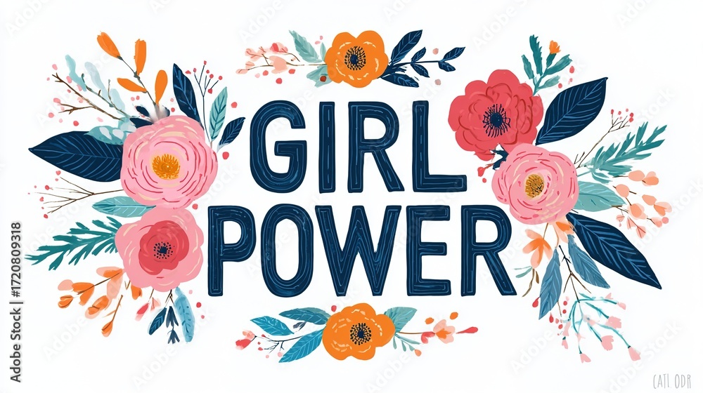 Fototapeta premium International Day of the Girl Child: Amplifying Girls' Voices, Fueling Girl Power to Shatter Barriers in Education, Safety & Leadership—Turning Their Vision for Equality into Action for a Empowered Fu