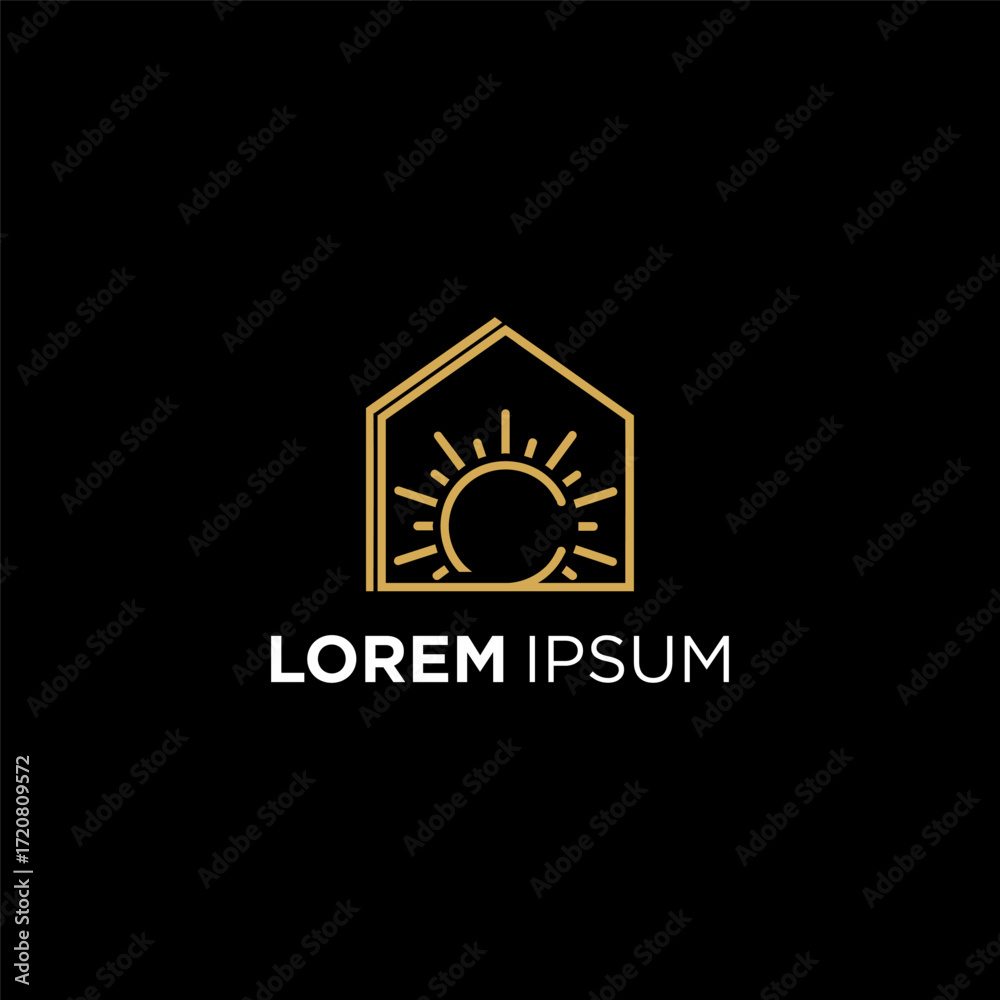Fototapeta premium Luxury C Sun House logo modern design ideas