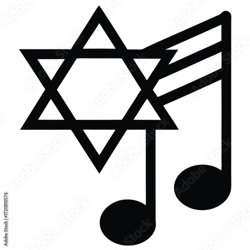 hanukkah music note vector icon