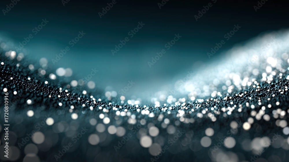 Fototapeta premium Glimmering Bokeh Background with Soft Blue Tones and Depth Effects