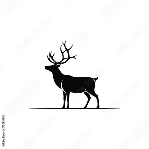 Vector art of silhouette of a deer