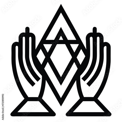 hanukkah prayer hands vector icon