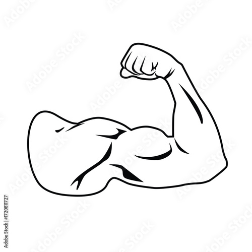 Strong and muscular muscle icon