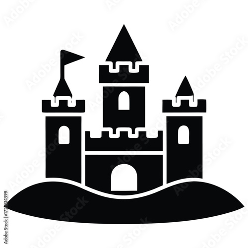 sand castle vector icon