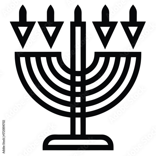 shining menorah vector icon